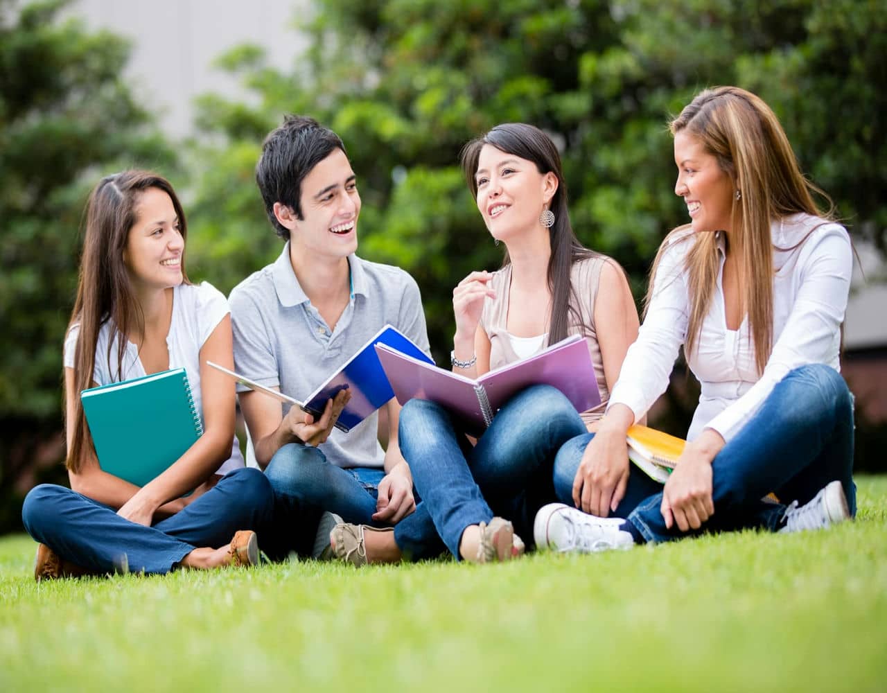 Happy group of students in Australia